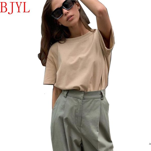 

2021 summer knitted basic solid t-shirt casual cotton short sleeve tee-shirts female women new fashion s-xl r5pm, White