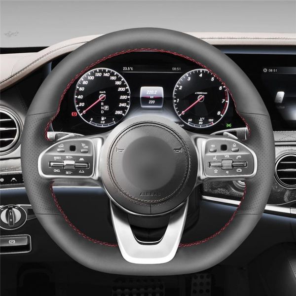 

steering wheel covers diy anti-slip wear-resistant cover for - e-class w213 c-class w205 car interior decoration