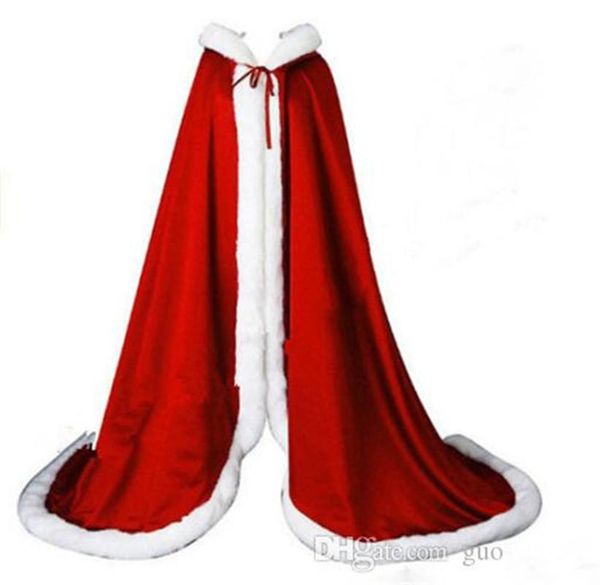 

wraps & jackets bridal cape white long wedding cloaks faux fur with satin warm for winter bolero hooded