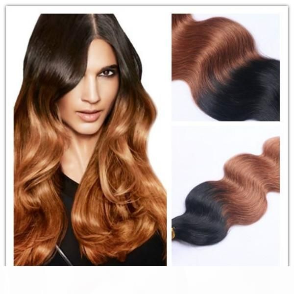

most popular selling ombre color 1b 30 body wave hair weft human hair extensions, Black