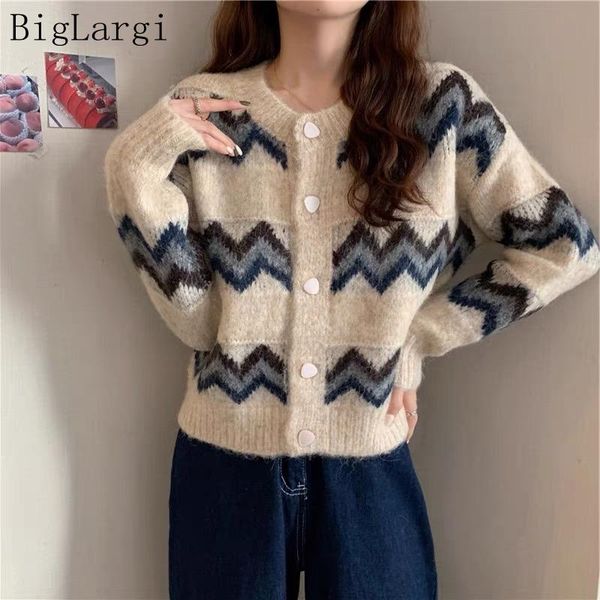 

women's knits & tees spring autumn women stripped cardigan feminino sweater coat woman clothing femme coats ladies arrival 2021, White