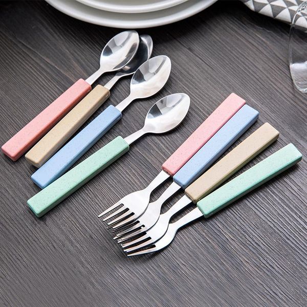 

1pc stainless steel spoon and fork creative home tableware dessert fork dinnerware