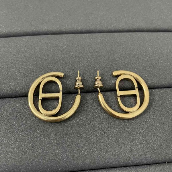 

design jewelry net red letter old circle earrings, Silver