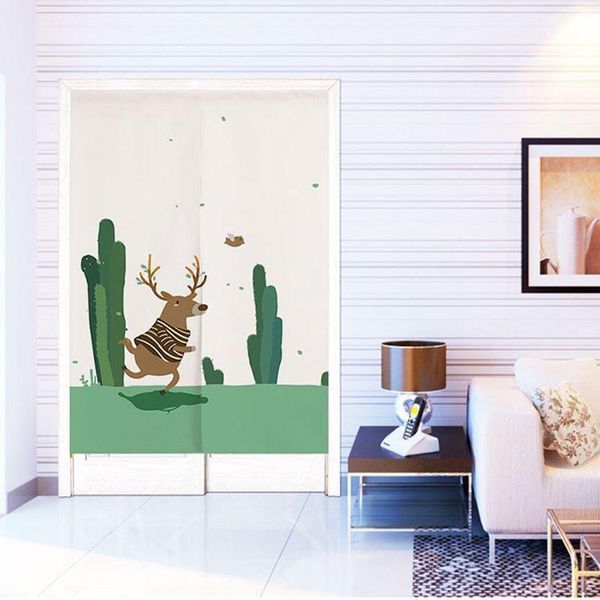 

cute cartoon animal shower toilet door curtain living room fabric curtain half panel without punching home decoration