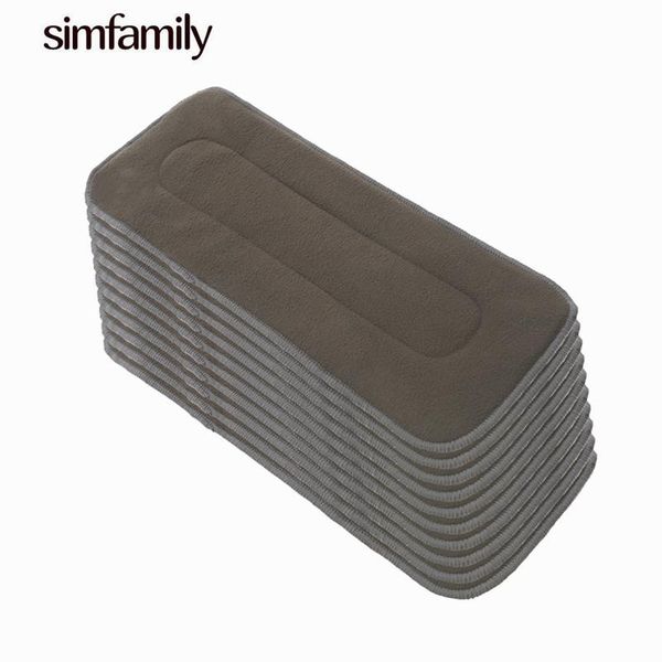 

[simfamily]10pc reusable bamboo charcoal insert baby cloth diaper mat nappy inserts changing liners 4layer each wholesale diapers
