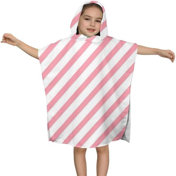 

towel pink stripe kids hooded bath for children