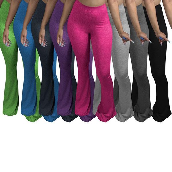 

women's pants & capris zkyzwx casual flare joggers elastic leggings bodycon bell bottom trouser wide leg fall clothes for women sweat, Black;white