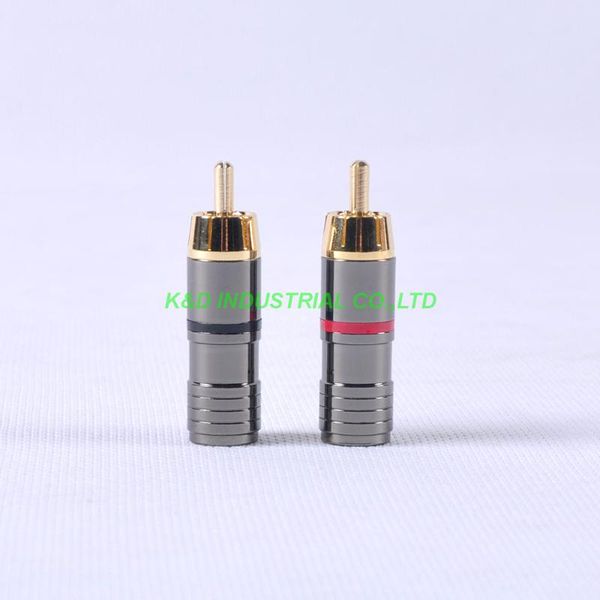 

smart power plugs 4pcs gold plated rca plug male screw locking audio grade adapter connector