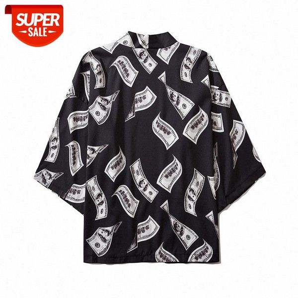 

usd 3d printed three-quarter sleeve robe, beach style couple loose shirt #ca3x, White;black