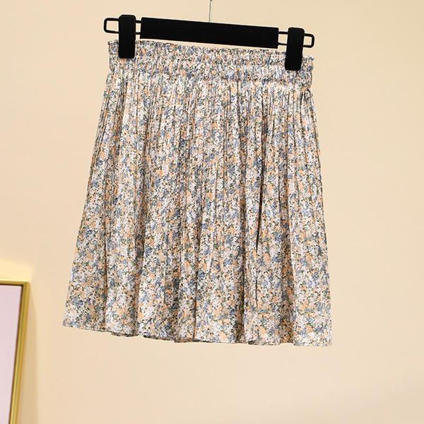 

skirts bethquenoy floral pleated women 2021 mujer faldas woman skirt midi jupe femme saias mulher plisada spodnica damska, Black