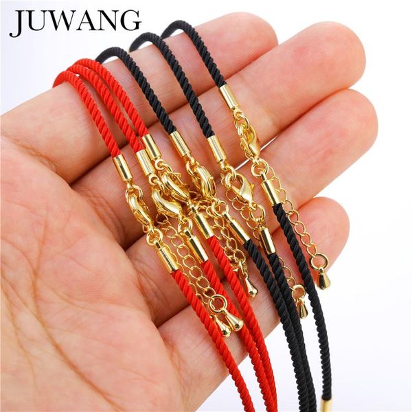 

link, chain black red string woven rope adjustable link chains for jewelry making diy loops connector bracelets accessories findings