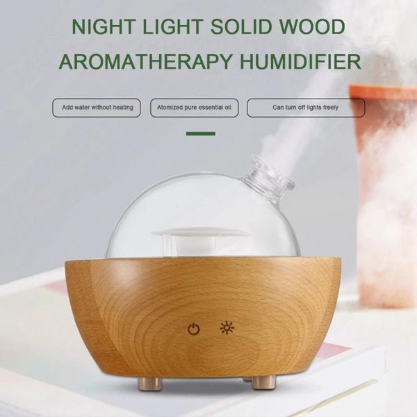 

humidifiers aromatic aromatherapy machine solid wood aroma diffuser spray humidifier household mute large capacity night light waterless off