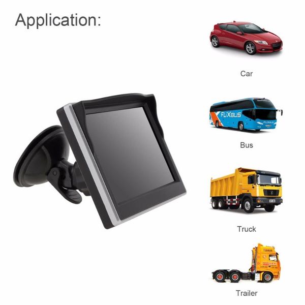 

car video 5 inch tft lcd 800x480 16:9 display screen rearview monitor with 2 way input for rear view backup reverse camera