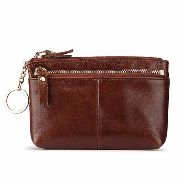 

wallets vintage trends women small wallet made of oil wax genuine leather clutch bag handbag id/ short purse keychain holder, Red;black