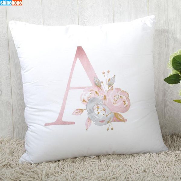 

english alphabet pillow cover customize flower art pillowcase modern home decorative pillow case for living room a2021.7.2