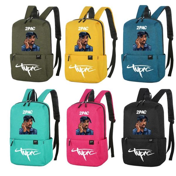

backpack tupac travel bag casual sports hip hop style student backpacks