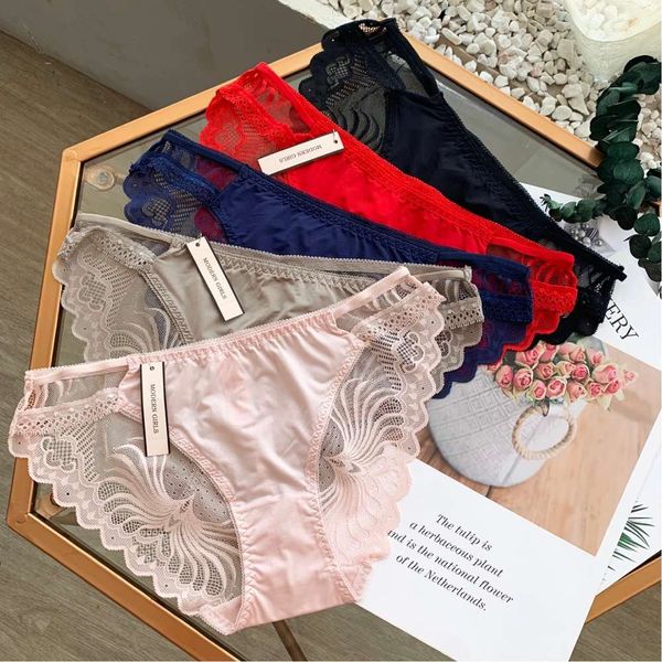 

quality version transparent, breathable, and lovely solid color women's comfortable hip lace underwear, Black;pink