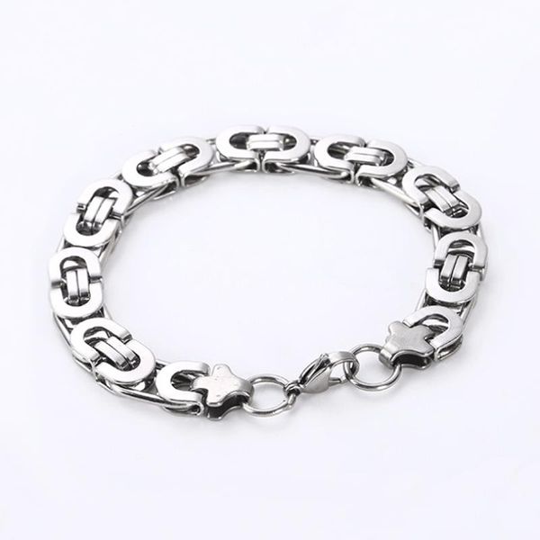 

link mens hip hop punk steel bracelet stainless on hand male accessories charm for jewelry wholesalelink chain, Black
