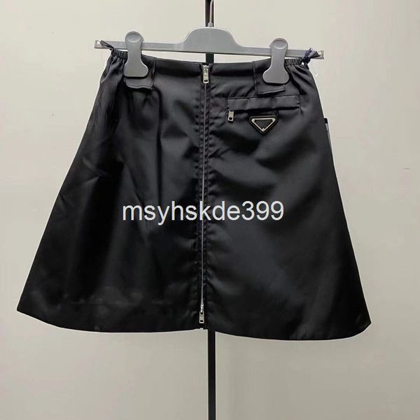 

two piece dress successively issued p-design spring and summer versatile zipper triangular a-shaped skirt, short women's fashion dress, White