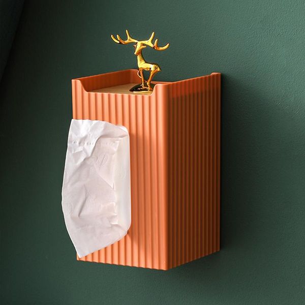 

tissue boxes & napkins creative golden elk sculpture wall hanging box plastic material room bathroom accessories napkin holder for kitchen