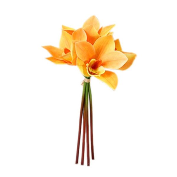 

decorative flowers & wreaths faux daffodil plastic outdoor flower real touch bouquet home office yellow 4pcs/bundle upscale artificial