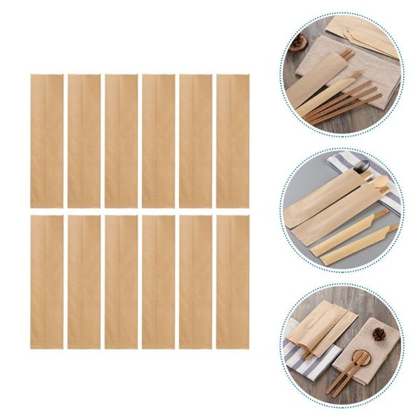 

gift wrap 200pcs convenient tableware storage bag kraft paper packaging