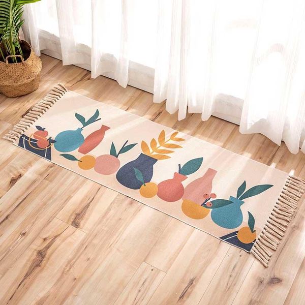

carpets fruit cotton linen tassel welcome door carpet pad bedside slip prayer non bath mats rugs hallway area foot