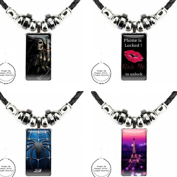 

pendant necklaces for women girl gift funny middle fingers boy glass galaxy black hematite necklace steel plated, Silver