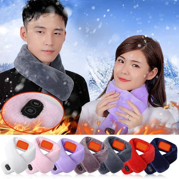 

scarves 2021 fashion luxury winter woman men scarf with clasp electric heated female usb warmer scarf-collar snood shawl, Blue;gray