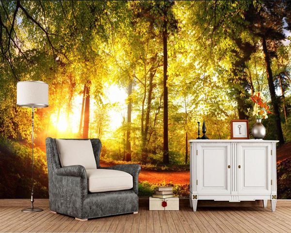 

wallpapers papel de parede seasons autumn forests trees rays of light nature wallpaper, living room bedroom sofa tv wall home decor