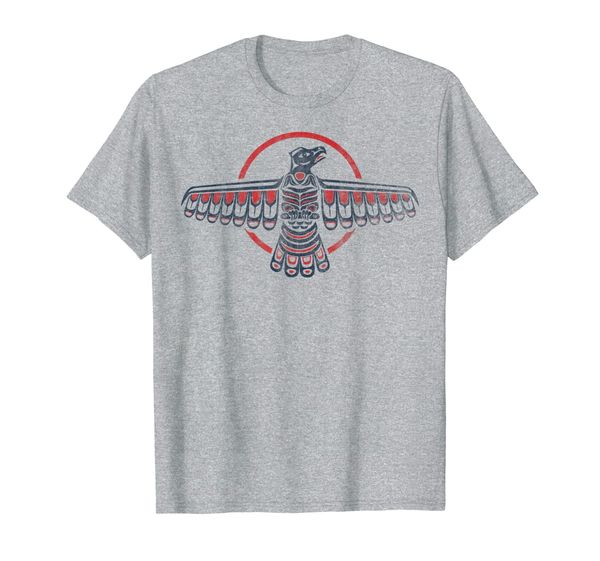

vintage retro totem thunderbird camp graphic t-shirt, White;black