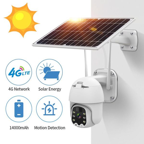 

cameras 1080p 4g solar powered wireless security wifi camera outdoor ptz human detection rechargeable battery waterproof cam