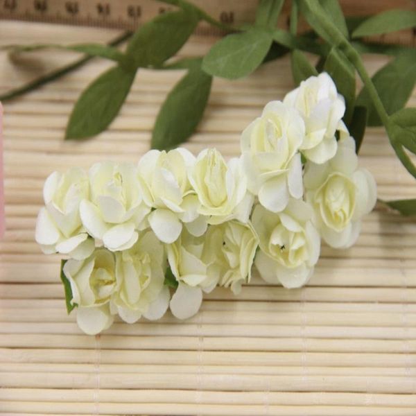 

decorative flowers & wreaths 144pcs/pack mini artificial paper rose buds diy for wedding