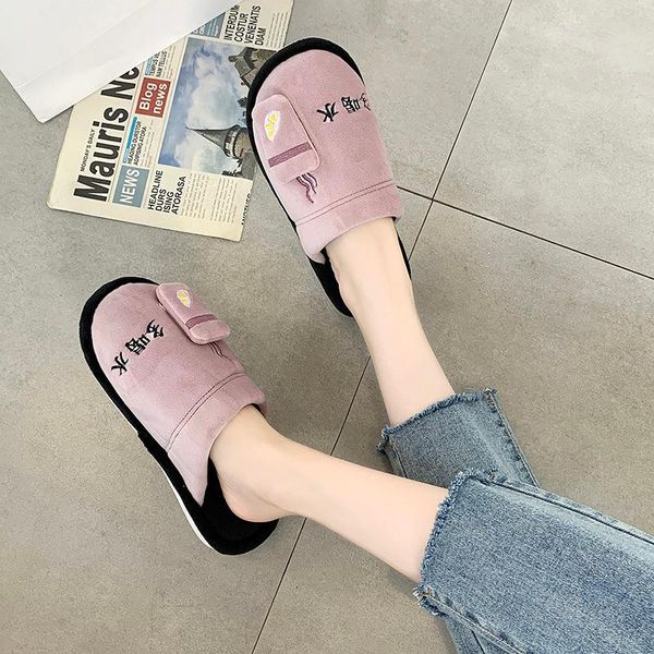 

slippers cute shoes for women 2021 house of sunny real fur slides warm with back women's winter woman koala plush, Black