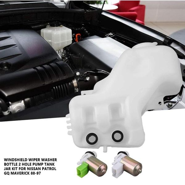 

car 2 hole windshield wiper washer bottle with pump tank jar kit for gq maverick 88-97