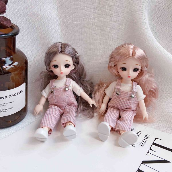 

cute strap pants long hair doll key chain korean personality girl small gift pendant hand with accessories, Silver