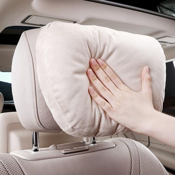 

seat cushions 2pcs/set car neck headrest pillow waist supports suede soft comfortable adjustment auto rest pillows