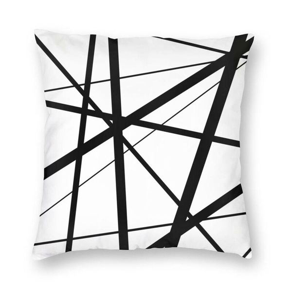 

cushion/decorative pillow black and white geometric lines cushion cover sofa home decorative abstract graphics square 45x45cm
