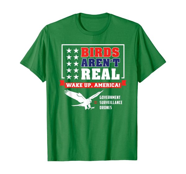 

birds aren't real wake up america government surveillance t-shirt, White;black