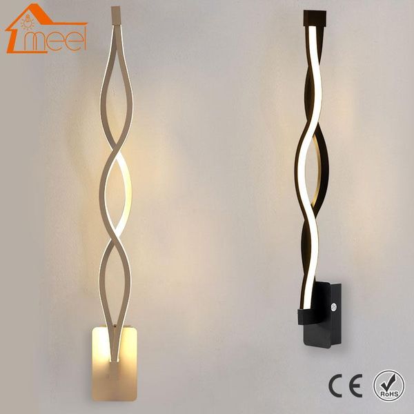 

wall lamps modern minimalist lamp 16w 96v-260v lampada bedroom beside light led sconce black white aisle lighting decoration