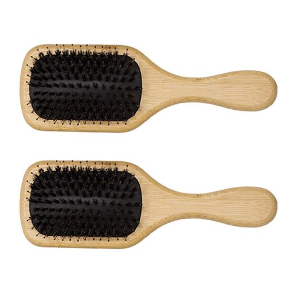

hair brushes 2pcs air cushion brush bamboo boar comb paddle, Silver