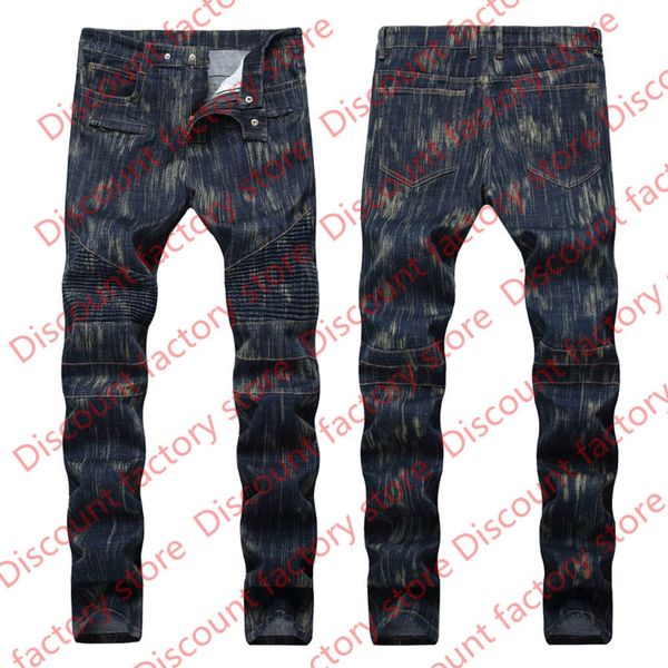 

men's distressed ripped skinny jeans fashion mens jeans slim motorcycle moto biker mens denim pants hip hop men jeans 1238, Blue