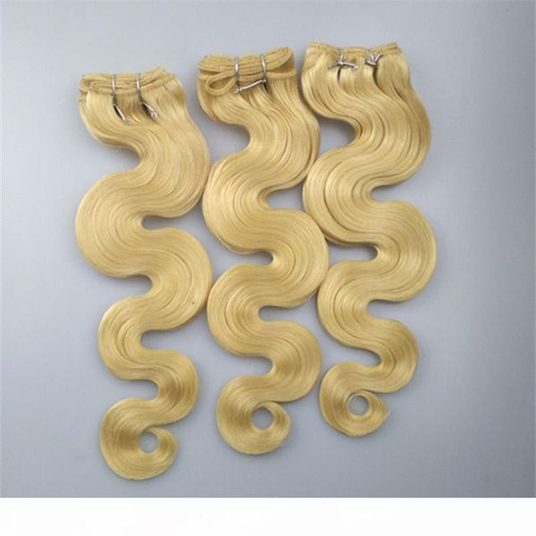 

elibess hair blonde color 613# body wave brazilian virgin human hair 4 bundles hair extensions pure color, Black