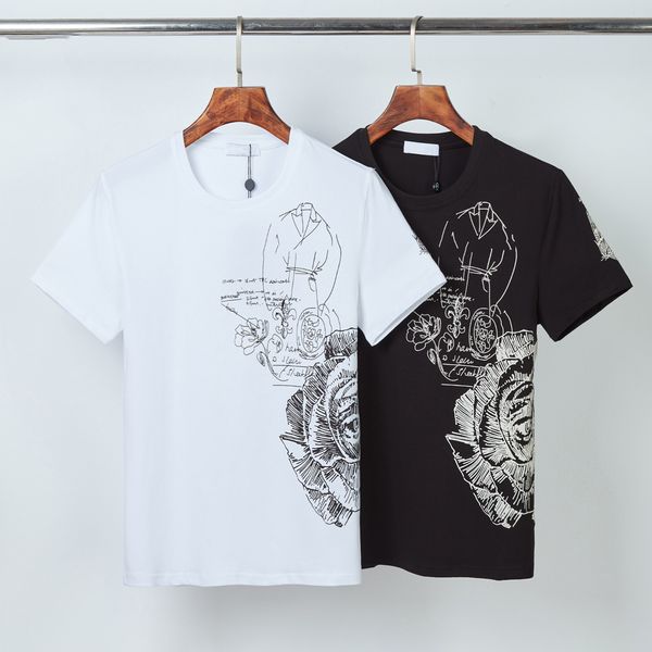 

2021 classic skull stylist men t-shirts #007 europe paris fashion summer short sleeve luxury casual designer amq male 3d print tees, White;black