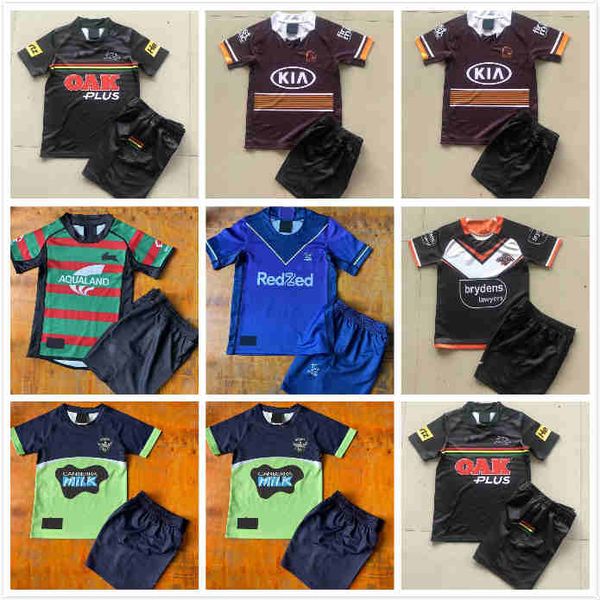 

wests tigers rugby jerseys kids kit 2021 22 brisbane broncos penrith panthers canberra assaulter child nrl league, Black;gray
