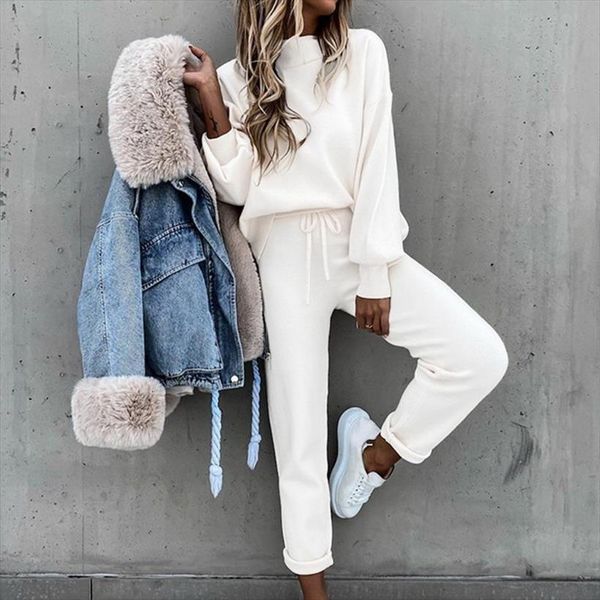 

autumn winter pullover hoodie womens tracksuits long pants sports suit sweatshirt sportswear tracksuit 2 piece set, Gray