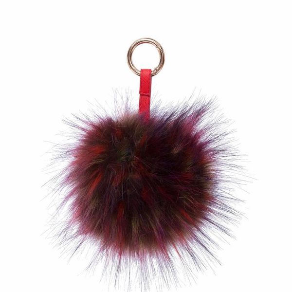 15cm fofo de raça de pele de pêlo pom pom key saco de ornamentos de carros de pingente anéis llavers mujer chavê qylzdg