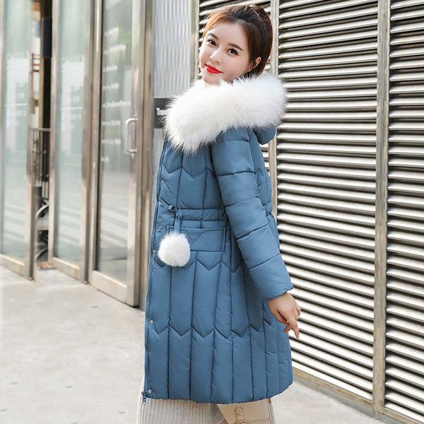 

25 degrees winter women long parkas jackets plus size m-5xl thick warm big fur collar female slim sintepon parkas outwear coat v191209, Black