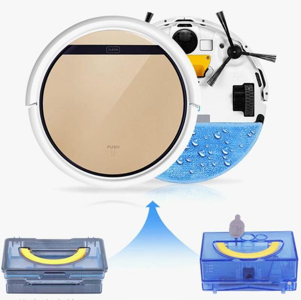 

smart robot vacuum cleaner wet and dry mop water tank hepa filter,ciff sensor