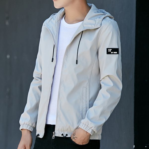 

autumn new hooded fashion thin baseball men's casual jacket, Black;brown